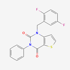 molecular formula C19H12F2N2O2S B6491490 1-[(2,5-difluorophenyl)methyl]-3-phenyl-1H,2H,3H,4H-thieno[3,2-d]pyrimidine-2,4-dione CAS No. 1326887-01-7
