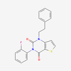 molecular formula C20H15FN2O2S B6491507 3-(2-fluorophenyl)-1-(2-phenylethyl)-1H,2H,3H,4H-thieno[3,2-d]pyrimidine-2,4-dione CAS No. 1326848-99-0