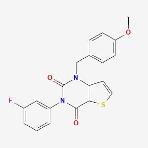 molecular formula C20H15FN2O3S B6491513 3-(3-fluorophenyl)-1-[(4-methoxyphenyl)methyl]-1H,2H,3H,4H-thieno[3,2-d]pyrimidine-2,4-dione CAS No. 1326887-09-5