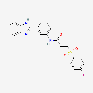 molecular formula C22H18FN3O3S B6491515 N-[3-(1H-1,3-benzodiazol-2-yl)phenyl]-3-(4-fluorobenzenesulfonyl)propanamide CAS No. 898427-12-8