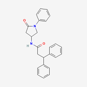 molecular formula C25H24N2O2 B6491525 N-(5-oxo-1-phenylpyrrolidin-3-yl)-3,3-diphenylpropanamide CAS No. 905675-42-5