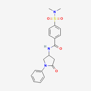 molecular formula C19H21N3O4S B6491526 4-(dimethylsulfamoyl)-N-(5-oxo-1-phenylpyrrolidin-3-yl)benzamide CAS No. 905675-49-2