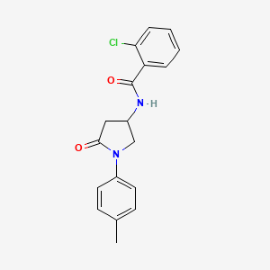 molecular formula C18H17ClN2O2 B6491535 2-chloro-N-[1-(4-methylphenyl)-5-oxopyrrolidin-3-yl]benzamide CAS No. 905676-36-0