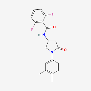 molecular formula C19H18F2N2O2 B6491552 N-[1-(3,4-dimethylphenyl)-5-oxopyrrolidin-3-yl]-2,6-difluorobenzamide CAS No. 905679-21-2