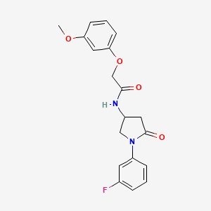 molecular formula C19H19FN2O4 B6491600 N-[1-(3-fluorophenyl)-5-oxopyrrolidin-3-yl]-2-(3-methoxyphenoxy)acetamide CAS No. 905661-50-9