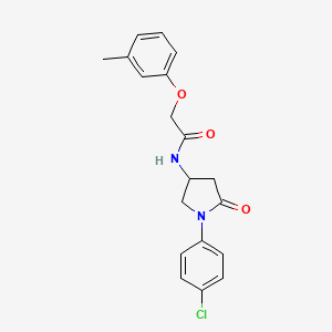 molecular formula C19H19ClN2O3 B6491604 N-[1-(4-chlorophenyl)-5-oxopyrrolidin-3-yl]-2-(3-methylphenoxy)acetamide CAS No. 905666-75-3
