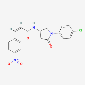molecular formula C19H16ClN3O4 B6491611 (2Z)-N-[1-(4-chlorophenyl)-5-oxopyrrolidin-3-yl]-3-(4-nitrophenyl)prop-2-enamide CAS No. 898408-42-9