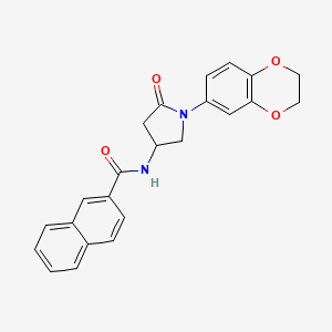 molecular formula C23H20N2O4 B6491628 N-[1-(2,3-dihydro-1,4-benzodioxin-6-yl)-5-oxopyrrolidin-3-yl]naphthalene-2-carboxamide CAS No. 898430-85-8