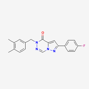 molecular formula C20H17FN4O B6491650 5-[(3,4-dimethylphenyl)methyl]-2-(4-fluorophenyl)-4H,5H-pyrazolo[1,5-d][1,2,4]triazin-4-one CAS No. 1326932-73-3