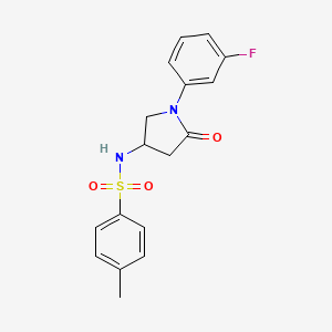 molecular formula C17H17FN2O3S B6491659 N-[1-(3-fluorophenyl)-5-oxopyrrolidin-3-yl]-4-methylbenzene-1-sulfonamide CAS No. 905686-76-2