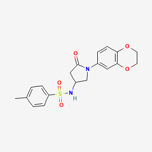 molecular formula C19H20N2O5S B6491675 N-[1-(2,3-dihydro-1,4-benzodioxin-6-yl)-5-oxopyrrolidin-3-yl]-4-methylbenzene-1-sulfonamide CAS No. 941995-01-3