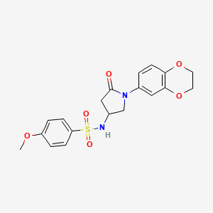 molecular formula C19H20N2O6S B6491689 N-[1-(2,3-dihydro-1,4-benzodioxin-6-yl)-5-oxopyrrolidin-3-yl]-4-methoxybenzene-1-sulfonamide CAS No. 905688-51-9