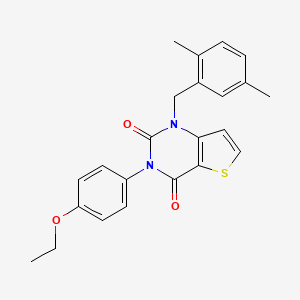 molecular formula C23H22N2O3S B6491697 1-[(2,5-dimethylphenyl)methyl]-3-(4-ethoxyphenyl)-1H,2H,3H,4H-thieno[3,2-d]pyrimidine-2,4-dione CAS No. 1326838-06-5