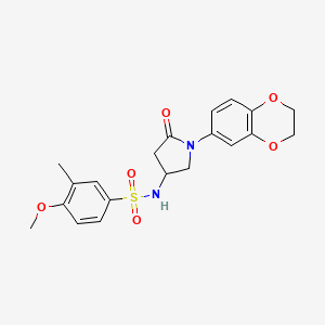 molecular formula C20H22N2O6S B6491701 N-[1-(2,3-dihydro-1,4-benzodioxin-6-yl)-5-oxopyrrolidin-3-yl]-4-methoxy-3-methylbenzene-1-sulfonamide CAS No. 905689-25-0