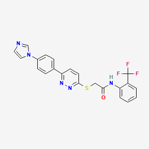 molecular formula C22H16F3N5OS B6491709 2-({6-[4-(1H-imidazol-1-yl)phenyl]pyridazin-3-yl}sulfanyl)-N-[2-(trifluoromethyl)phenyl]acetamide CAS No. 898457-32-4