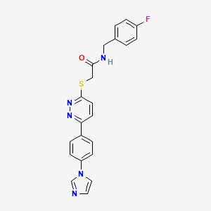molecular formula C22H18FN5OS B6491720 N-[(4-fluorophenyl)methyl]-2-({6-[4-(1H-imidazol-1-yl)phenyl]pyridazin-3-yl}sulfanyl)acetamide CAS No. 898429-56-6