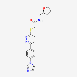 2-({6-[4-(1H-imidazol-1-yl)phenyl]pyridazin-3-yl}sulfanyl)-N-[(oxolan-2-yl)methyl]acetamide