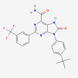 molecular formula C23H20F3N5O2 B6491740 9-(4-tert-butylphenyl)-8-oxo-2-[3-(trifluoromethyl)phenyl]-8,9-dihydro-7H-purine-6-carboxamide CAS No. 903365-98-0