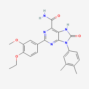 molecular formula C23H23N5O4 B6491760 9-(3,4-dimethylphenyl)-2-(4-ethoxy-3-methoxyphenyl)-8-oxo-8,9-dihydro-7H-purine-6-carboxamide CAS No. 898442-83-6