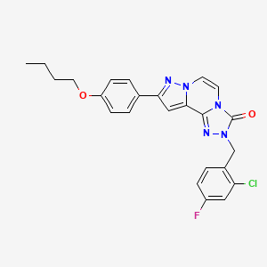 11-(4-butoxyphenyl)-4-[(2-chloro-4-fluorophenyl)methyl]-3,4,6,9,10-pentaazatricyclo[7.3.0.0^{2,6}]dodeca-1(12),2,7,10-tetraen-5-one