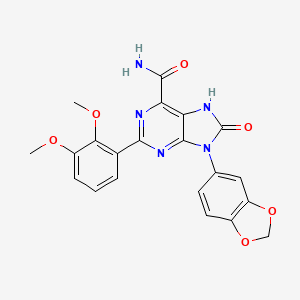 molecular formula C21H17N5O6 B6491776 9-(2H-1,3-benzodioxol-5-yl)-2-(2,3-dimethoxyphenyl)-8-oxo-8,9-dihydro-7H-purine-6-carboxamide CAS No. 903282-75-7