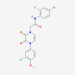 molecular formula C19H14BrClFN3O4 B6491797 N-(4-bromo-2-fluorophenyl)-2-[4-(3-chloro-4-methoxyphenyl)-2,3-dioxo-1,2,3,4-tetrahydropyrazin-1-yl]acetamide CAS No. 898409-50-2