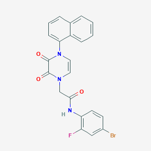 molecular formula C22H15BrFN3O3 B6491805 N-(4-bromo-2-fluorophenyl)-2-[4-(naphthalen-1-yl)-2,3-dioxo-1,2,3,4-tetrahydropyrazin-1-yl]acetamide CAS No. 898429-13-5
