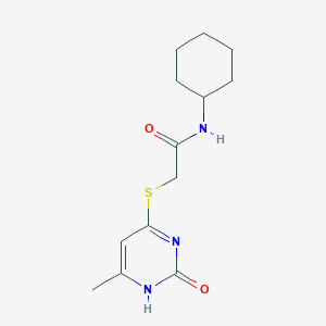molecular formula C13H19N3O2S B6491811 N-cyclohexyl-2-[(6-methyl-2-oxo-1,2-dihydropyrimidin-4-yl)sulfanyl]acetamide CAS No. 898421-33-5