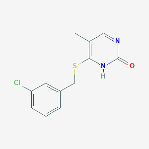 molecular formula C12H11ClN2OS B6491831 4-{[(3-chlorophenyl)methyl]sulfanyl}-5-methyl-1,2-dihydropyrimidin-2-one CAS No. 898446-04-3