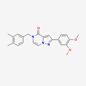 molecular formula C23H23N3O3 B6491834 2-(3,4-dimethoxyphenyl)-5-[(3,4-dimethylphenyl)methyl]-4H,5H-pyrazolo[1,5-a]pyrazin-4-one CAS No. 1326876-75-8