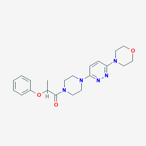 molecular formula C21H27N5O3 B6491859 1-{4-[6-(morpholin-4-yl)pyridazin-3-yl]piperazin-1-yl}-2-phenoxypropan-1-one CAS No. 898453-68-4