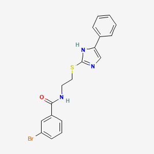 molecular formula C18H16BrN3OS B6491869 3-bromo-N-{2-[(5-phenyl-1H-imidazol-2-yl)sulfanyl]ethyl}benzamide CAS No. 886898-21-1