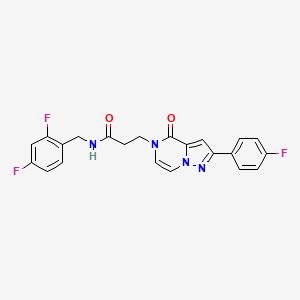molecular formula C22H17F3N4O2 B6491921 N-[(2,4-difluorophenyl)methyl]-3-[2-(4-fluorophenyl)-4-oxo-4H,5H-pyrazolo[1,5-a]pyrazin-5-yl]propanamide CAS No. 1326887-23-3