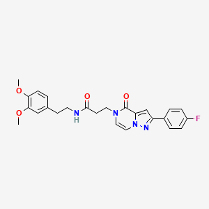molecular formula C25H25FN4O4 B6491929 N-[2-(3,4-dimethoxyphenyl)ethyl]-3-[2-(4-fluorophenyl)-4-oxo-4H,5H-pyrazolo[1,5-a]pyrazin-5-yl]propanamide CAS No. 1326863-13-1