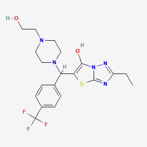 molecular formula C20H24F3N5O2S B6491937 2-ethyl-5-{[4-(2-hydroxyethyl)piperazin-1-yl][4-(trifluoromethyl)phenyl]methyl}-[1,2,4]triazolo[3,2-b][1,3]thiazol-6-ol CAS No. 886912-67-0