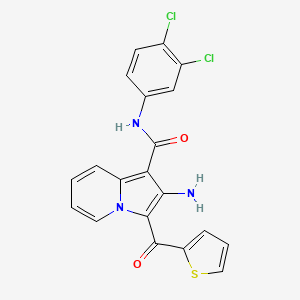 molecular formula C20H13Cl2N3O2S B6491943 2-amino-N-(3,4-dichlorophenyl)-3-(thiophene-2-carbonyl)indolizine-1-carboxamide CAS No. 898648-21-0