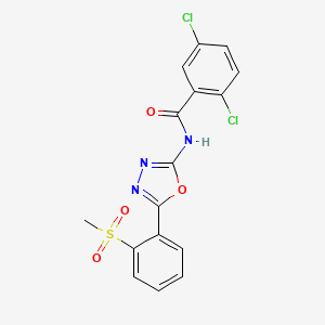 molecular formula C16H11Cl2N3O4S B6491955 2,5-dichloro-N-[5-(2-methanesulfonylphenyl)-1,3,4-oxadiazol-2-yl]benzamide CAS No. 886922-78-7