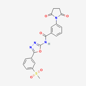 molecular formula C20H16N4O6S B6491963 3-(2,5-dioxopyrrolidin-1-yl)-N-[5-(3-methanesulfonylphenyl)-1,3,4-oxadiazol-2-yl]benzamide CAS No. 886929-97-1