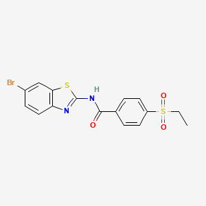 molecular formula C16H13BrN2O3S2 B6492002 N-(6-bromo-1,3-benzothiazol-2-yl)-4-(ethanesulfonyl)benzamide CAS No. 886935-94-0