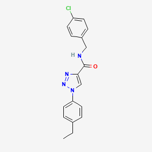 molecular formula C18H17ClN4O B6492044 N-[(4-chlorophenyl)methyl]-1-(4-ethylphenyl)-1H-1,2,3-triazole-4-carboxamide CAS No. 1326889-87-5
