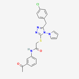 molecular formula C23H20ClN5O2S B6492054 N-(3-acetylphenyl)-2-({5-[(4-chlorophenyl)methyl]-4-(1H-pyrrol-1-yl)-4H-1,2,4-triazol-3-yl}sulfanyl)acetamide CAS No. 886925-64-0