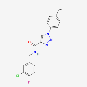 molecular formula C18H16ClFN4O B6492060 N-[(3-chloro-4-fluorophenyl)methyl]-1-(4-ethylphenyl)-1H-1,2,3-triazole-4-carboxamide CAS No. 1326854-76-5