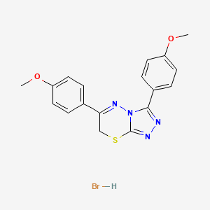 molecular formula C18H17BrN4O2S B6492071 3,6-bis(4-methoxyphenyl)-7H-[1,2,4]triazolo[3,4-b][1,3,4]thiadiazine hydrobromide CAS No. 1179488-69-7