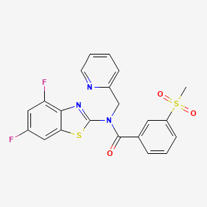 molecular formula C21H15F2N3O3S2 B6492123 N-(4,6-difluoro-1,3-benzothiazol-2-yl)-3-methanesulfonyl-N-[(pyridin-2-yl)methyl]benzamide CAS No. 886944-27-0