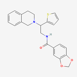 N-[2-(1,2,3,4-tetrahydroisoquinolin-2-yl)-2-(thiophen-2-yl)ethyl]-2H-1,3-benzodioxole-5-carboxamide