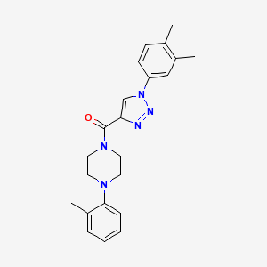 molecular formula C22H25N5O B6492143 1-[1-(3,4-dimethylphenyl)-1H-1,2,3-triazole-4-carbonyl]-4-(2-methylphenyl)piperazine CAS No. 1326819-96-8