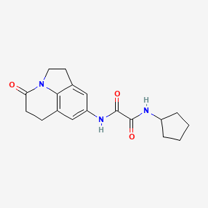 molecular formula C18H21N3O3 B6492149 N'-cyclopentyl-N-{11-oxo-1-azatricyclo[6.3.1.0^{4,12}]dodeca-4(12),5,7-trien-6-yl}ethanediamide CAS No. 898418-89-8