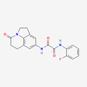 molecular formula C19H16FN3O3 B6492171 N'-(2-fluorophenyl)-N-{11-oxo-1-azatricyclo[6.3.1.0^{4,12}]dodeca-4(12),5,7-trien-6-yl}ethanediamide CAS No. 898435-74-0