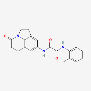 N'-(2-methylphenyl)-N-{11-oxo-1-azatricyclo[6.3.1.0^{4,12}]dodeca-4(12),5,7-trien-6-yl}ethanediamide