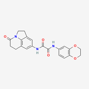 molecular formula C21H19N3O5 B6492174 N'-(2,3-dihydro-1,4-benzodioxin-6-yl)-N-{11-oxo-1-azatricyclo[6.3.1.0^{4,12}]dodeca-4(12),5,7-trien-6-yl}ethanediamide CAS No. 898462-33-4